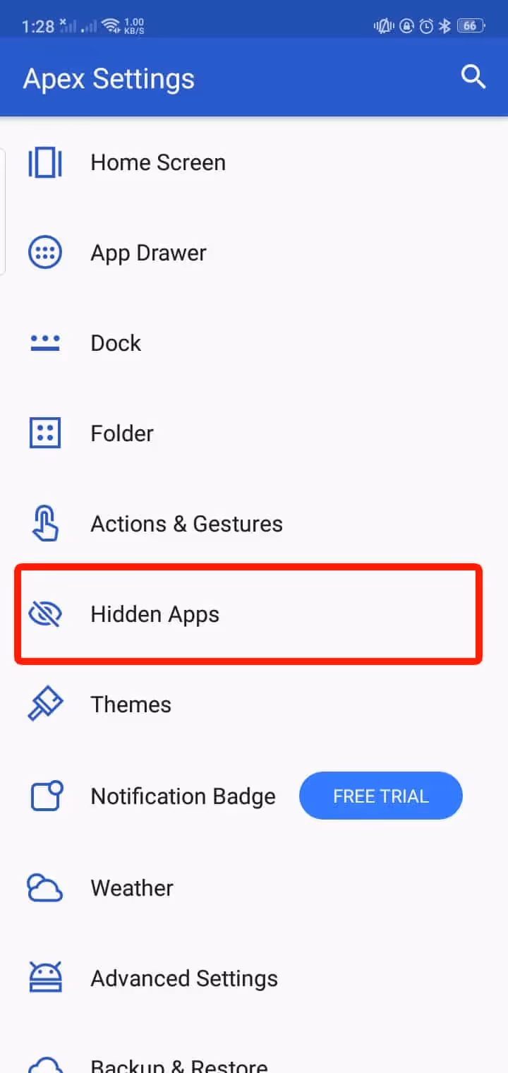 Hide Apps Using Apex Launcher