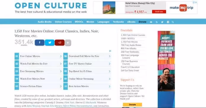 Open Culture Free Movies Online