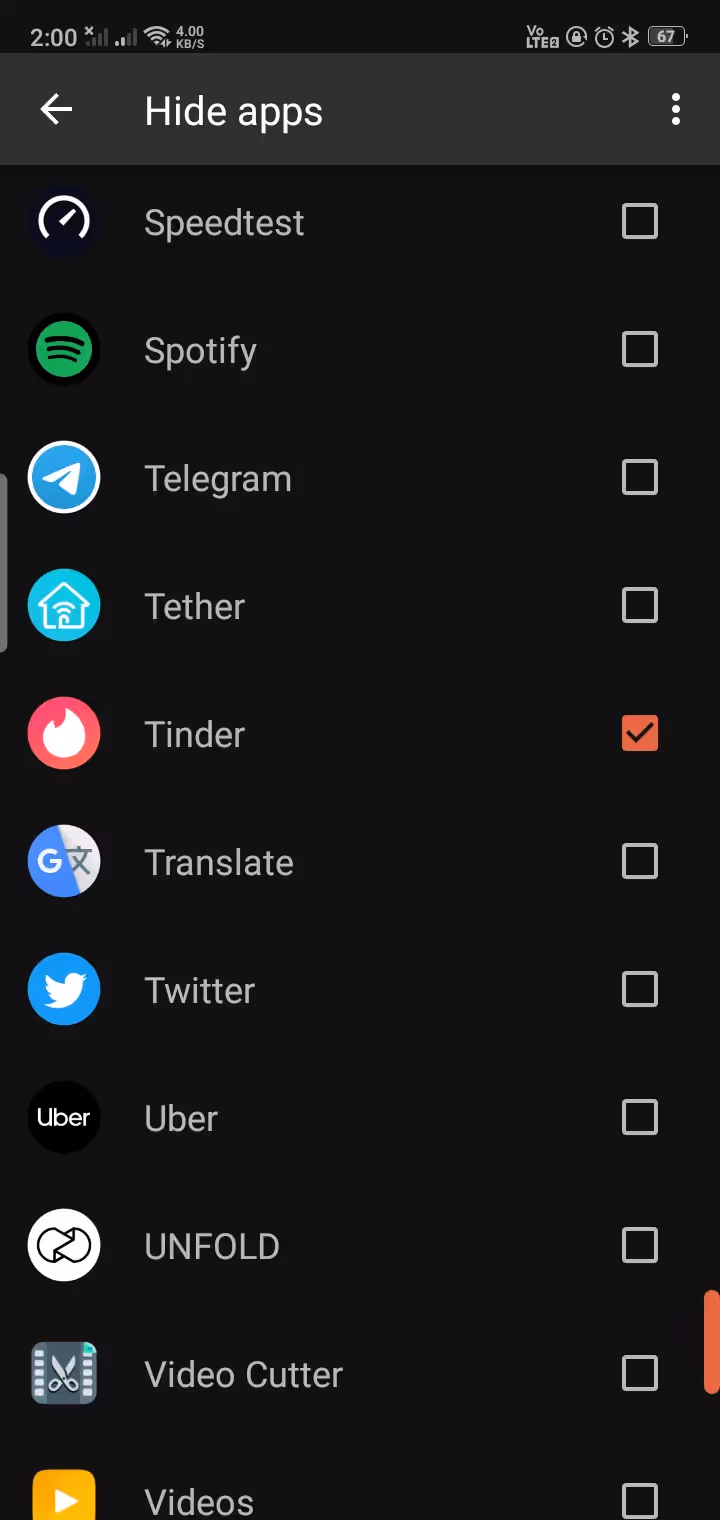 Hide Apps using Nova Launcher